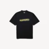T-shirt da uomo con stampa “messy spray” e vestibilità media  in nero
