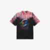 T-shirt da uomo con stampa tie-dye estrema, vestibilità media, colore nero