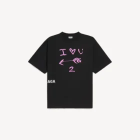 T-shirt da uomo i<3 u con vestibilità media, colore nero T-shirt da uomo i<3 u con vestibilità media, colore nero