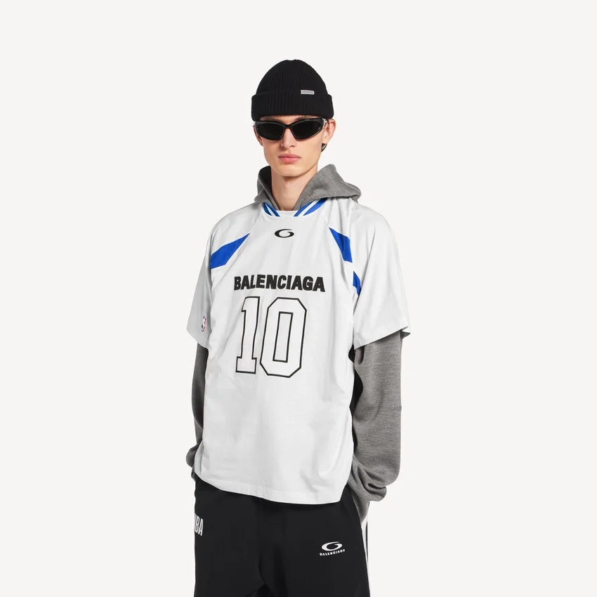 T-shirt da uomo oversize Balenciaga | Collaborazione NBA in bianco/multicolore T-shirt da uomo oversize Balenciaga | Collaborazione NBA in bianco/multicolore