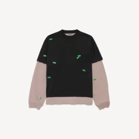 T-shirt doppia ibrida da uomo 520 stickers in nero/verde