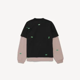 T-shirt doppia ibrida da uomo 520 stickers in nero/verde