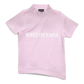 T-shirt gothic in tessuto ristretto “Light Pink” 788246TQVJ55708