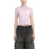T-shirt gothic in tessuto ristretto “Light Pink” 788246TQVJ55708