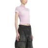 T-shirt gothic in tessuto ristretto “Light Pink” 788246TQVJ55708