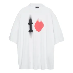 T-shirt I Love, vestibilità larga “White” 744439TOVH39081