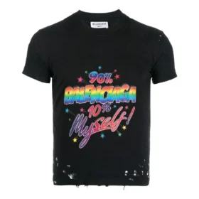 T-shirt in jersey con stampa grafica effetto consumato, vestibilità slim “Washed Black” 612964TMVH31055