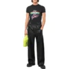 T-shirt in jersey con stampa grafica effetto consumato, vestibilità slim “Washed Black” 612964TMVH31055