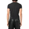 T-shirt in jersey con stampa grafica effetto consumato, vestibilità slim “Washed Black” 612964TMVH31055