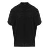 T-shirt oversize a girocollo in rete “Nera” 694576TMVD41000