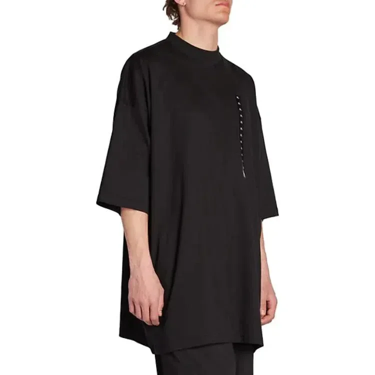 T-shirt oversize con etichetta della taglia “Black” 720209TNVE41000