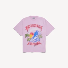 T-shirt oversize da donna in stile surfer vintage, colore rosa antico