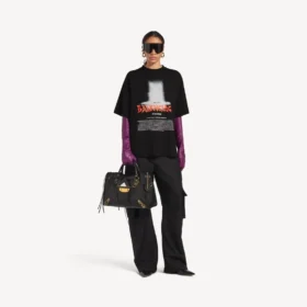 T-shirt oversize da donna “The Door” in nero