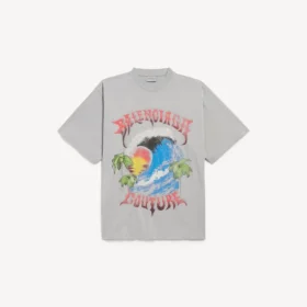T-shirt oversize da surfista vintage da uomo in grigio Balenciaga