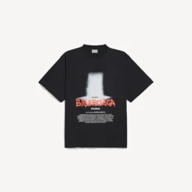 T-shirt oversize da uomo “The Door” in nero