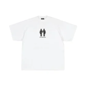 T-shirt oversize in cotone Pride 22 “Bianco Nero” 694576TMVO20904