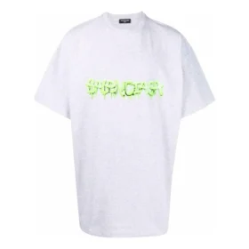 T-shirt oversize Slime “Grigio-Verde” 676589TLVF11203