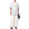 T-shirt oversize Slime “Grigio-Verde” 676589TLVF11203