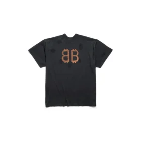 T-shirt Paris Moon con doppia stampa frontale, oversize “Black” 791615TQVY22020