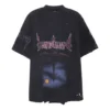T-shirt Paris Moon Upside Down Oversize “Black Faded” 698811TOVT31055