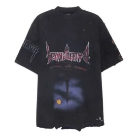 T-shirt Paris Moon Upside Down Oversize “Black Faded” 698811TOVT31055