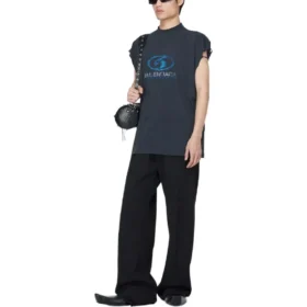 T-shirt senza maniche da surfista “Black Blue” 767844TPVM31412
