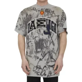 T-shirt Skater Graffiti “Grigio melange” 739028TOVA71300