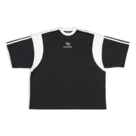 T-shirt Sporty B dal taglio squadrato “Black White” 699182TMVC41070