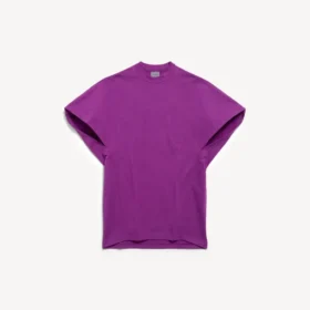 T-shirt strutturata da donna in viola