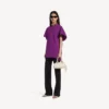 T-shirt strutturata da donna in viola