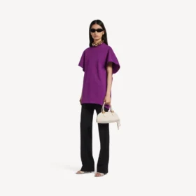 T-shirt strutturata da donna in viola
