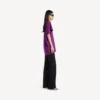 T-shirt strutturata da donna in viola