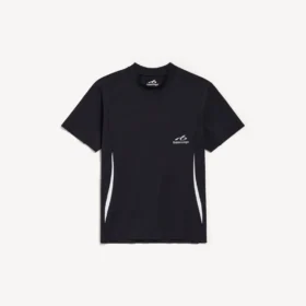 T-shirt techwear da uomo a maniche corte in blu navy/bianco