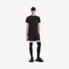 T-shirt techwear da uomo a maniche corte in blu navy/bianco