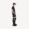 T-shirt techwear da uomo a maniche corte in blu navy/bianco