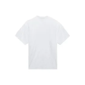 T-shirt unisex bianca a maniche corte in tessuto a trama semplice stile retrò, vestibilità ampia, collezione SS21 657059TKV949000