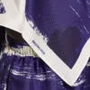 Top a mantella da donna con stampa a pennelli, blu