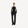Top bustier aderente da donna, colore nero