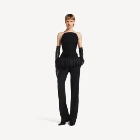 Top bustier aderente da donna, colore nero