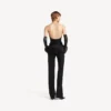 Top bustier aderente da donna, colore nero
