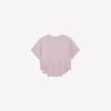 Top corto da donna con strascico in rosa antico