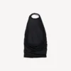Top drappeggiato da donna in nero