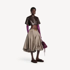 Top super corto da donna in marrone