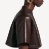 Top super corto da donna in marrone