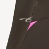 Top tecnico da donna aderente a maniche lunghe nei colori marrone kaki/rosa neon Top tecnico da donna aderente a maniche lunghe nei colori marrone kaki/rosa neon