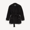 Trench corto da donna a forma di bozzolo, nero Trench corto da donna a forma di bozzolo, nero
