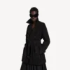 Trench corto da donna a forma di bozzolo, nero Trench corto da donna a forma di bozzolo, nero