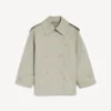 Trench da donna doppiopetto in beige chiaro