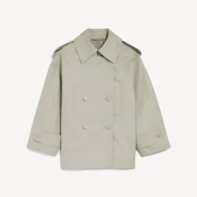 Trench da donna doppiopetto in beige chiaro