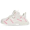 Triple S Logotype Sneaker “Materiale tecnico bianco e rosa” 654251W2FAB9050